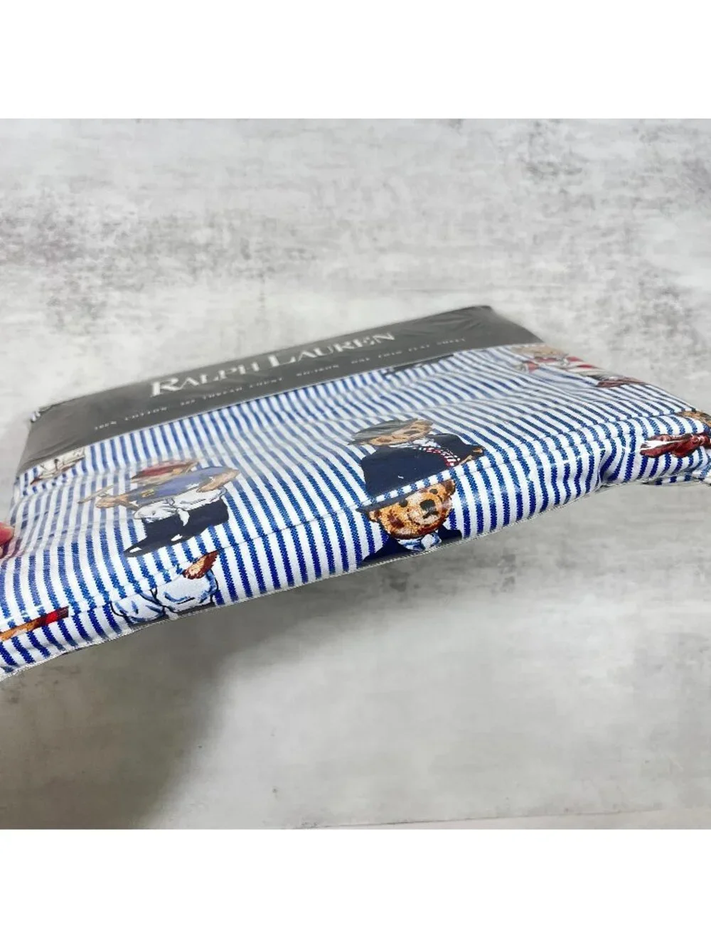 Polo Ralph Lauren Teddy Bear Twin Flat Bed Sheet 200 TC VTG USA
